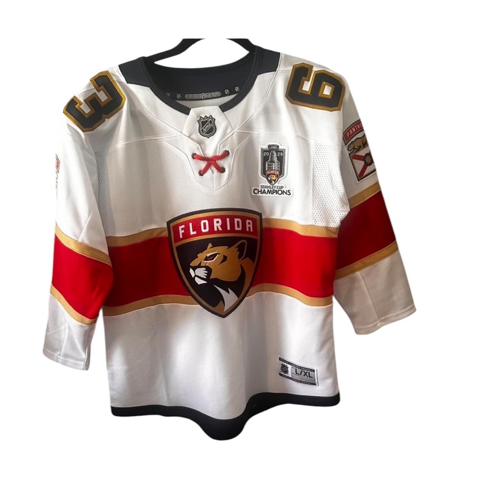 Florida Panthers Hockey Marchand Stanley Cup Jersey ‘25 NHL kid XL woman small